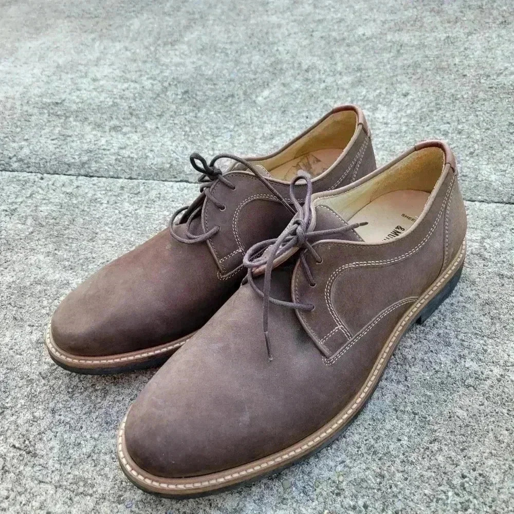 Johnston & Murphy Upton Sheepskin leather lace up men's dress shoes brown size 8 - Picture 4 of 8